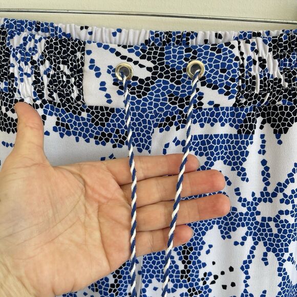 Frank Lyman Tropical Print Wide Leg Pull On Pants Liquid Jersey Knit US 6 Resort - Picture 3 of 12